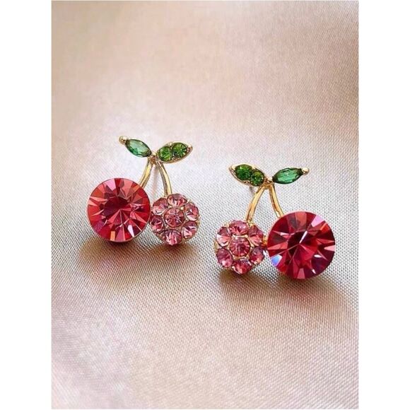 Free People Jewelry - Pink Cherry Stud Earrings A1839